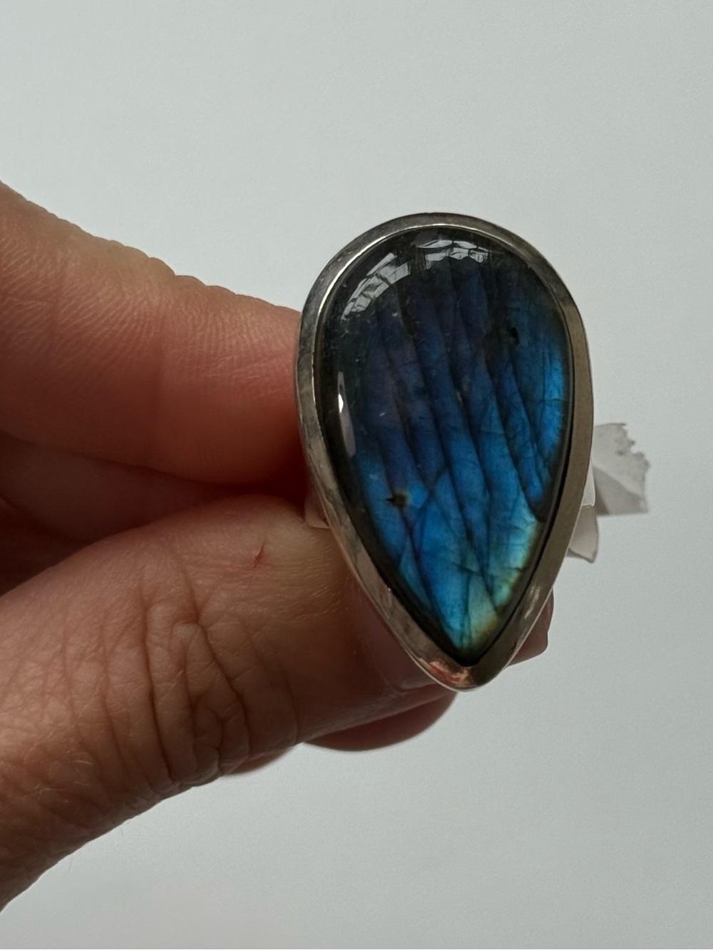 Labradorite and sterling silver statement ring size 7.5 - Picture 4 of 9